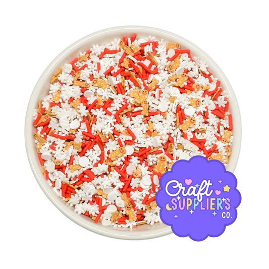 Gingerbread Christmas Polymer Clay Sprinkle Mix | Faux Sprinkles for Fake Bake, Resin & Slime