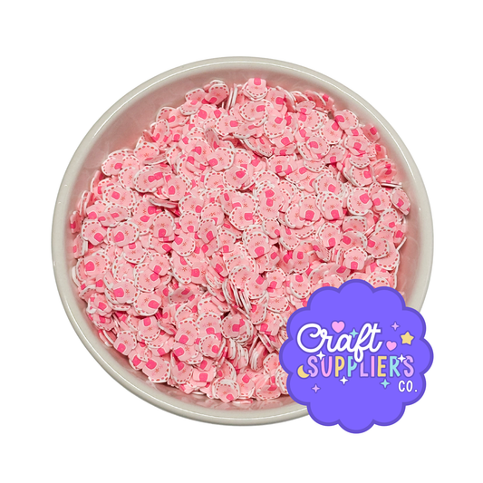 Pink Gingerbread House Polymer Clay Sprinkles | Faux Sprinkles for Slime, Resin & Crafts