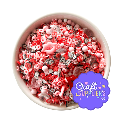 Valentine Craft Sprinkle Mix | Polymer Clay, Acrylic Beads & Resin Hearts