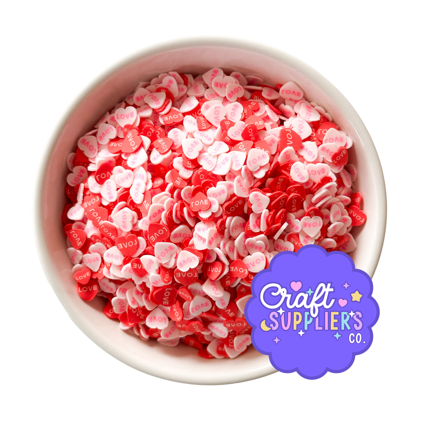 Fake Valentine Love Heart Clay Sprinkles 5x6mm for DIY Crafts