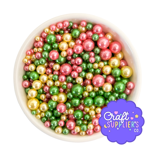 Pastel Easter Acrylic Pearl Bead Mix | 4mm–10mm AB Flatbacks