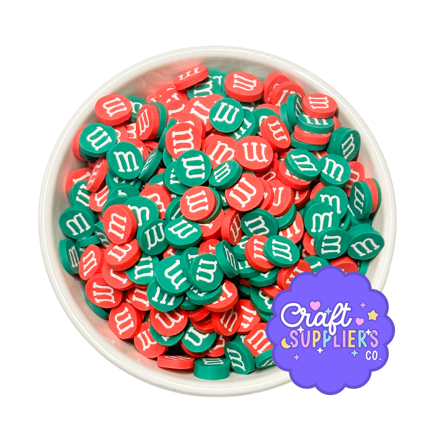 10MM Christmas Inspired Red & Green Candy Polymer Clay Sprinkles | Faux Candy Embellishments