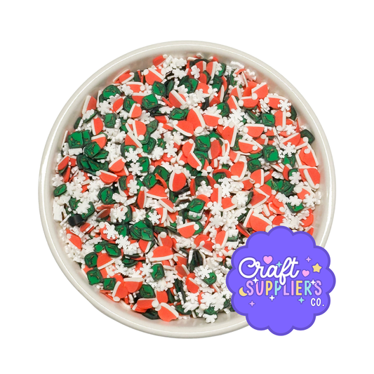 Grinch Inspired Christmas Polymer Clay Sprinkle Mix | Holiday Faux Sprinkles for Fake Bake, Slime & Resin Crafts