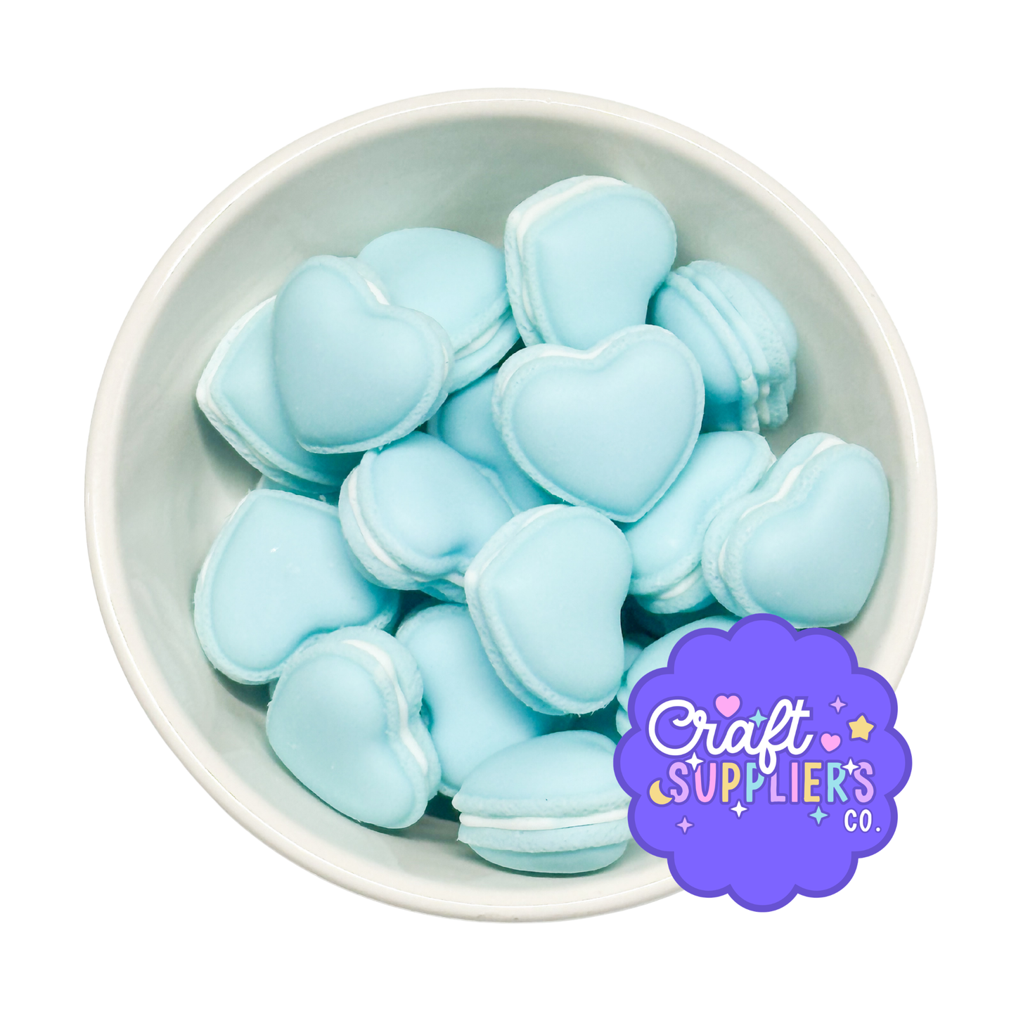 Set of 4 Faux Heart Macaron Cabochons for Valentine Craft Projects