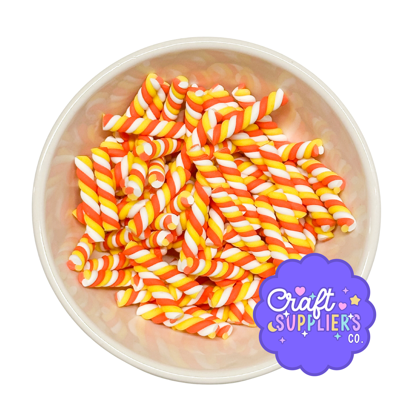 Candy Corn Twist Charms, Polymer Clay Candy Sticks, Fall Halloween Fake Bake Craft Set