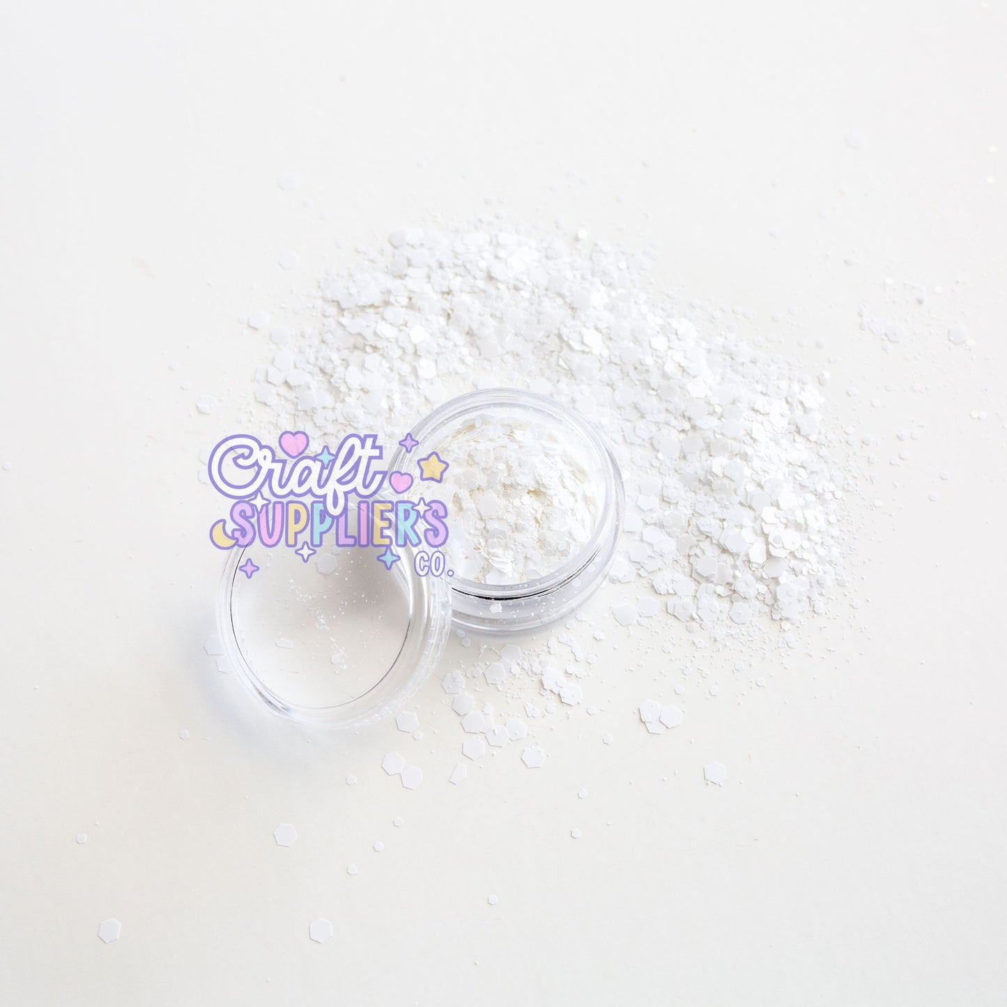Matte White Chunky Glitter Mix | White Glitter for Tumblers, Nails & DIY Crafts
