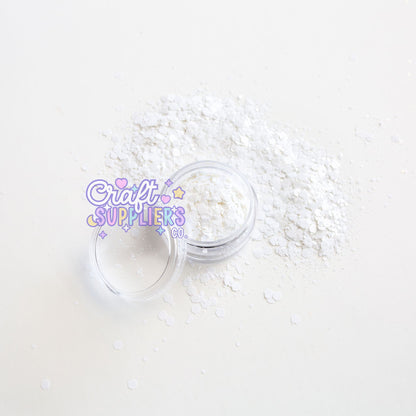 Matte White Chunky Glitter Mix | White Glitter for Tumblers, Nails & DIY Crafts