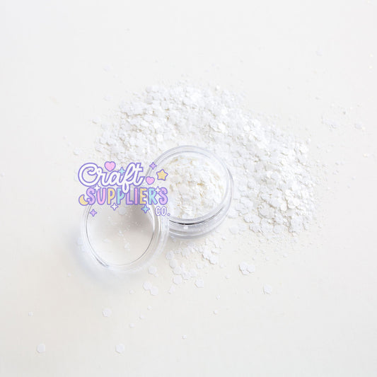 Matte White Chunky Glitter Mix | White Glitter for Tumblers, Nails & DIY Crafts