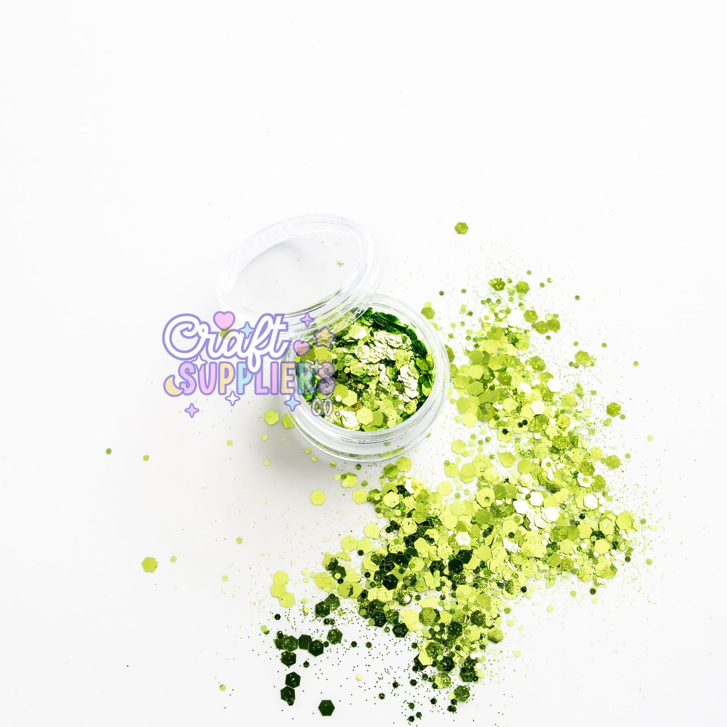 Lime Green Chunky Glitter Mix for Crafts, Nails & Tumblers