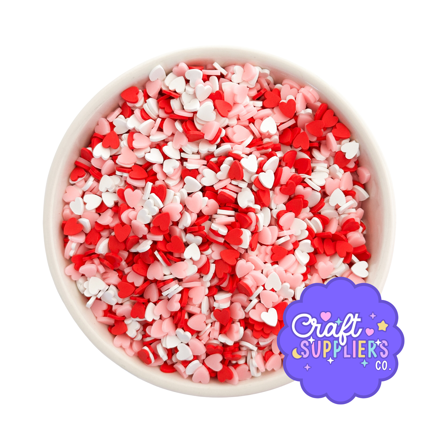 Heart Polymer Clay Sprinkles | Valentine's Day Faux Candy, Slime Charms