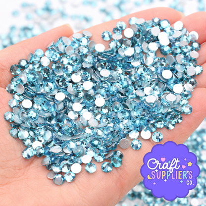 SS16 Sky Blue Glass Rhinestones Flat Back – 1440pcs Sparkling Gems