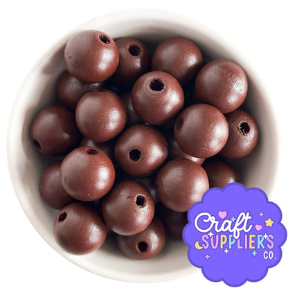 Brown Wood Beads | 20mm | Large Hole Craft Beads