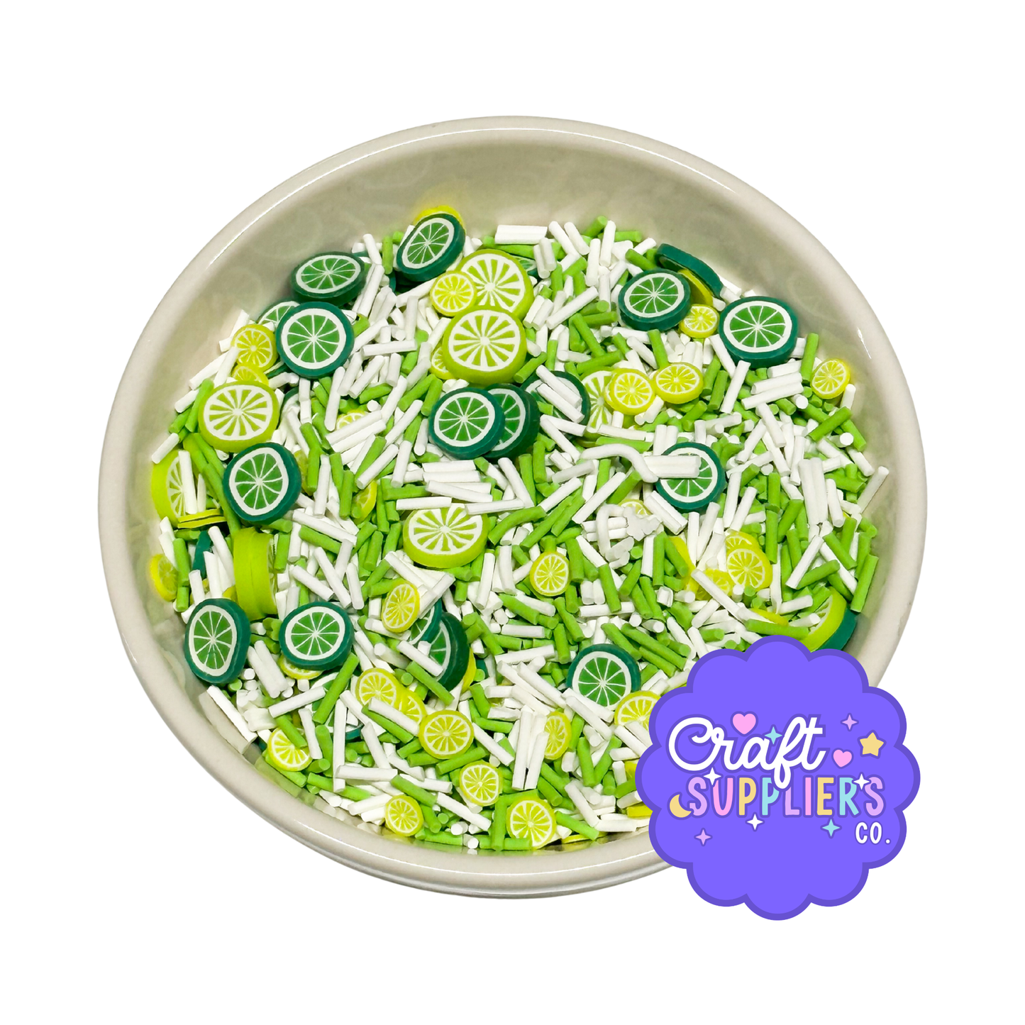 Fake Lime Slices Polymer Clay Sprinkles for Crafts, Baking, Slime Projects