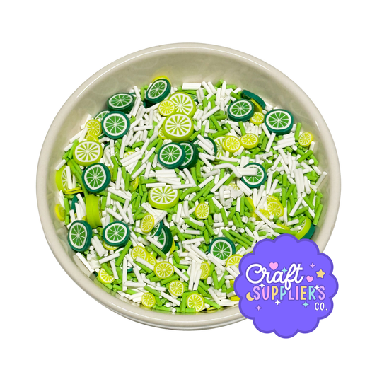Fake Lime Slices Polymer Clay Sprinkles for Crafts, Baking, Slime Projects