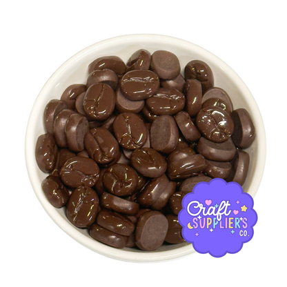 10pc 3D Coffee Bean Charms – Faux Coffee Beans for Fake Bake Crafts