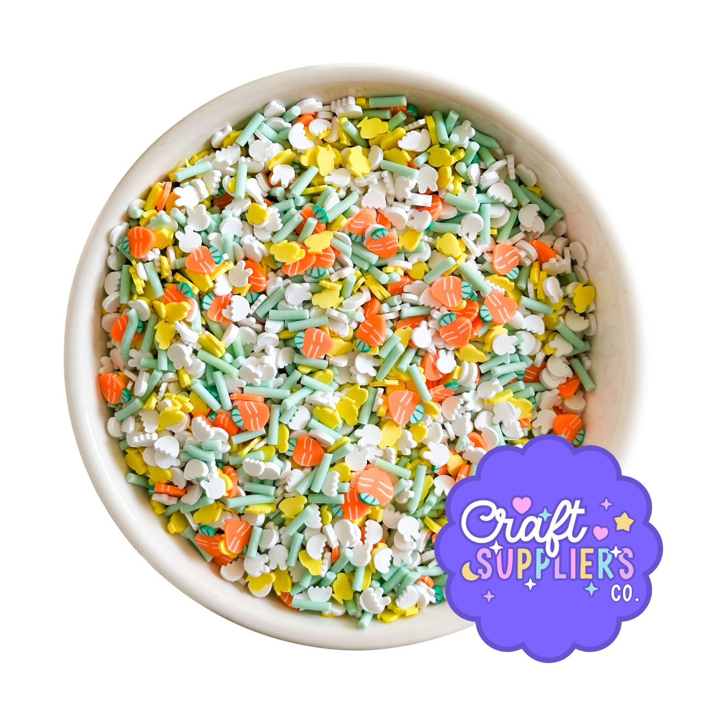 Easter Carrot Bunny Polymer Clay Sprinkles Mix Pastel Craft Embellishments