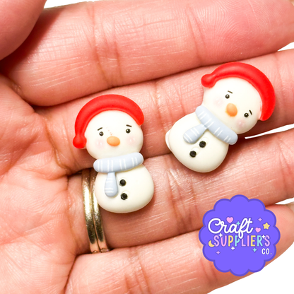 Snowman Cabochons, Christmas Resin Winter Flatback Craft Embellishments