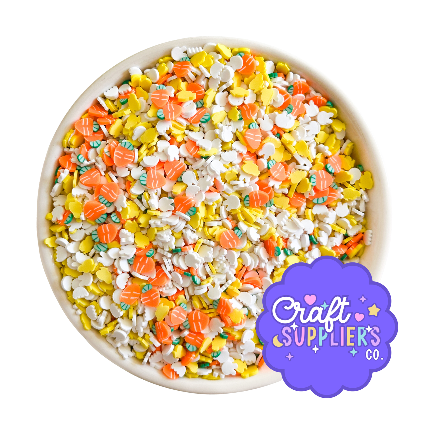 Easter Carrot Bunny Polymer Clay Sprinkles Pastel Craft Mix Embellishments