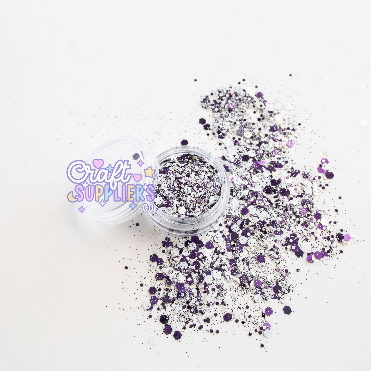 Witching Hour Chunky Glitter Mix | Purple, Black & White Glitter for Tumblers, Nails & DIY Crafts