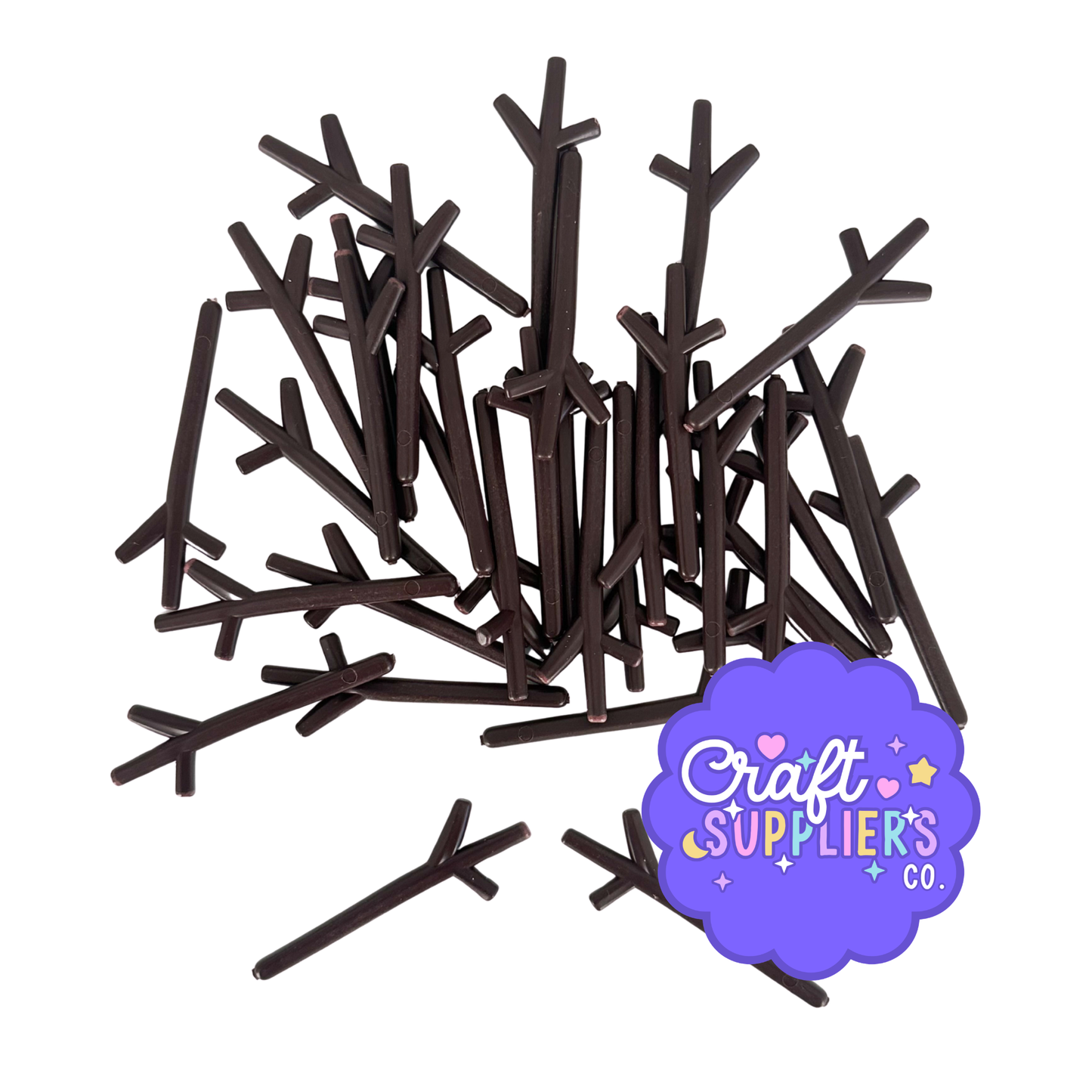 Mini Tree Branch Resin Cabochons, 2 Inch Brown Tree Branch Embellishments, Woodland Craft Supplies, Fairy Garden Decor, Fake Bake DIY