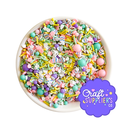 Pastel Easter Polymer Clay Sprinkle Mix | Bunny & Egg Fake Bake