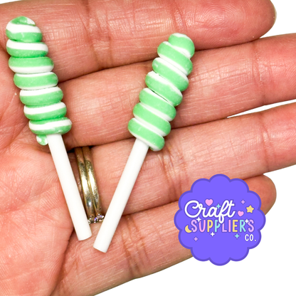 Mini Green White Honey Dipper Charms Resin Decoden Slime Fake Bake Pieces 10pcs
