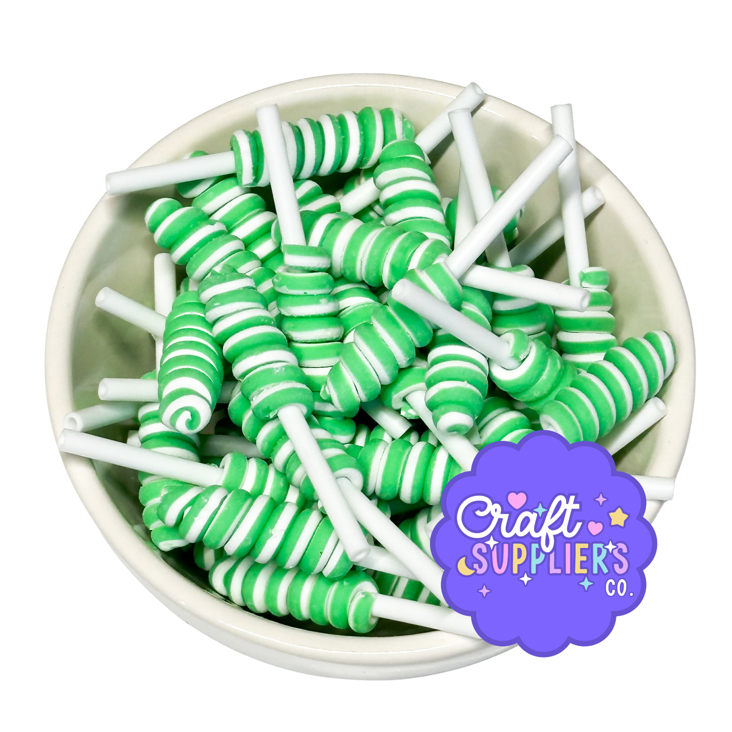 Mini Green White Honey Dipper Charms Resin Decoden Slime Fake Bake Pieces 10pcs