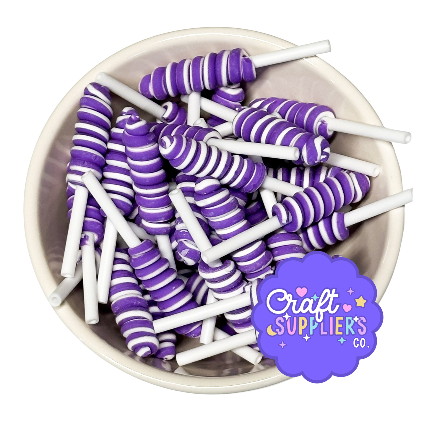 Mini Purple White Honey Dipper Charms Resin Decoden Slime Fake Bake Pieces 10pcs