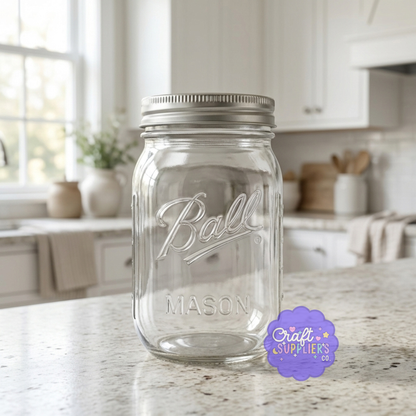 Ball 16oz Pint Mason Jar | Regular Mouth Glass Storage Container