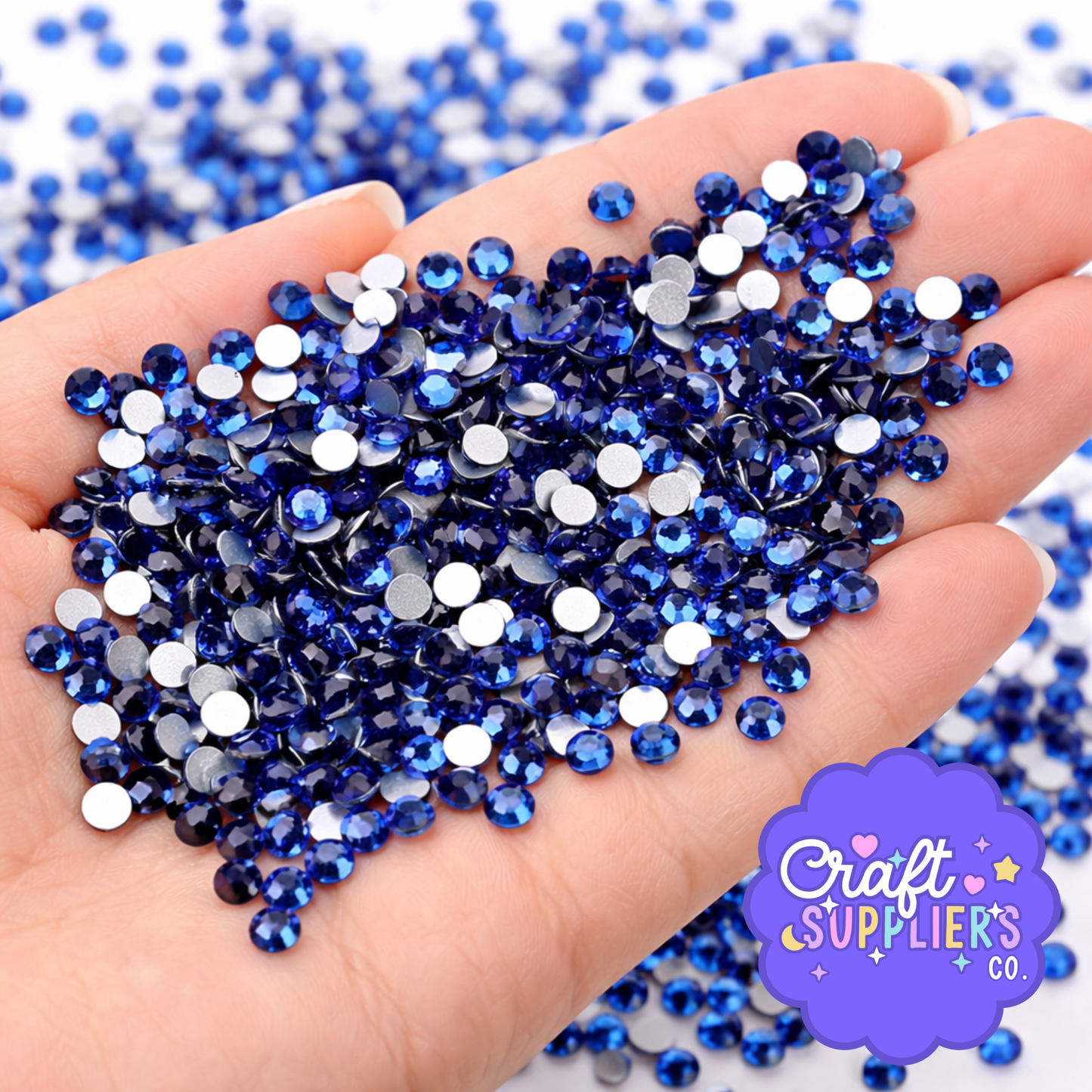 SS16 Deep Blue Glass Rhinestones Flat Back – 1440pcs Sparkling Gems