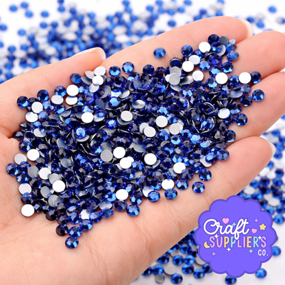 SS16 Deep Blue Glass Rhinestones Flat Back – 1440pcs Sparkling Gems