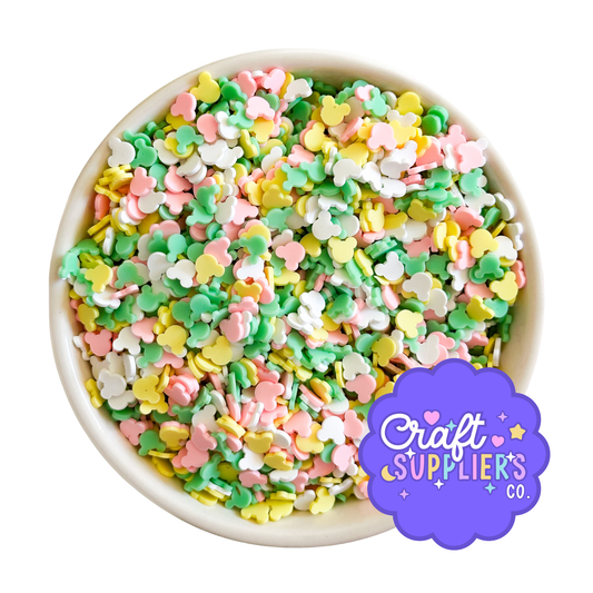 Spring Mouse Head Polymer Clay Sprinkles Pastel Craft Embellishments