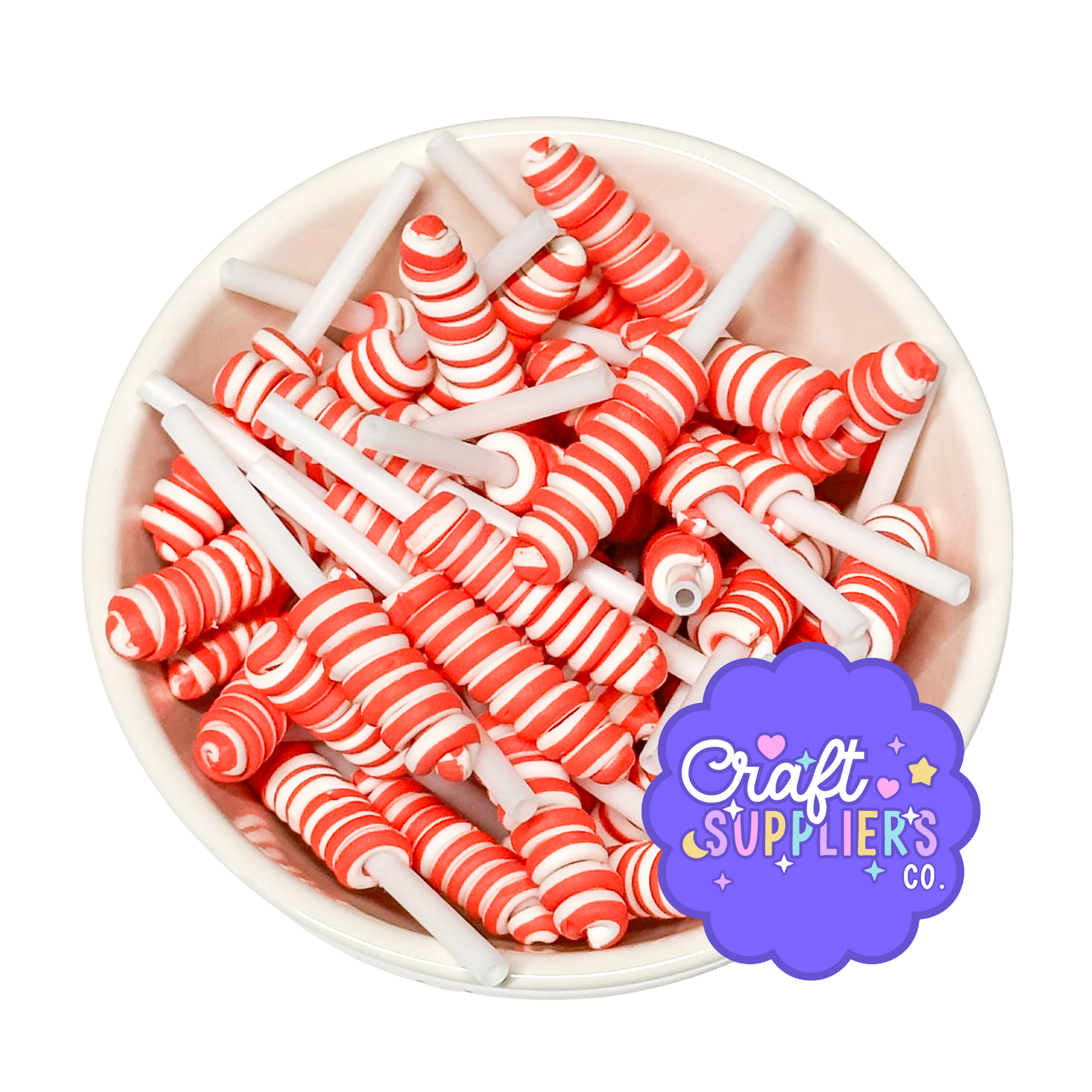 Mini Red White Honey Dipper Charms Resin Decoden Slime Fake Bake Pieces 10pcs