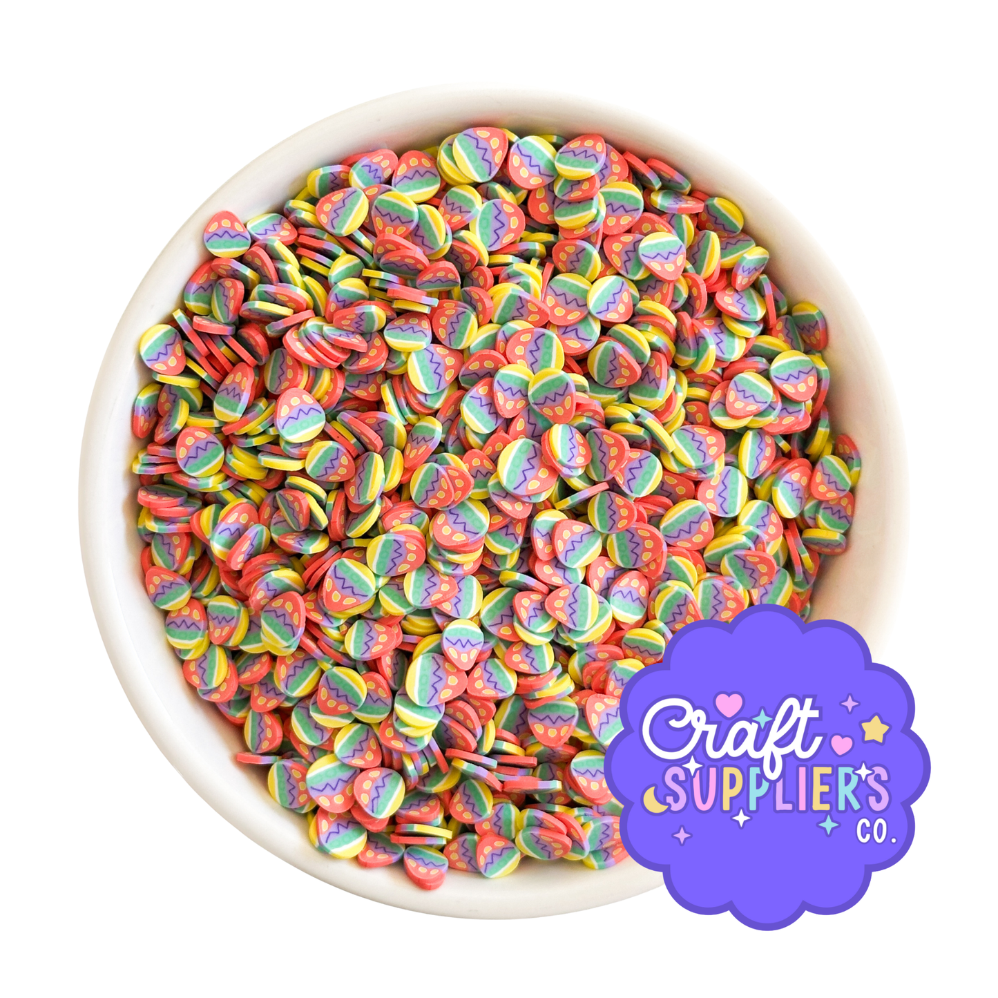 Colorful Easter Egg Polymer Clay Sprinkles Rainbow Pastel Craft Embellishments