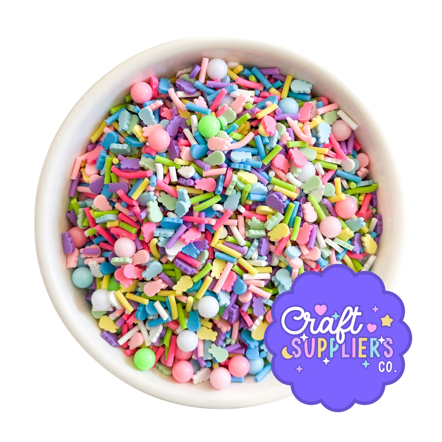 Easter Peeps Polymer Clay Sprinkles Acrylic Beads Pastel Craft Embellishments