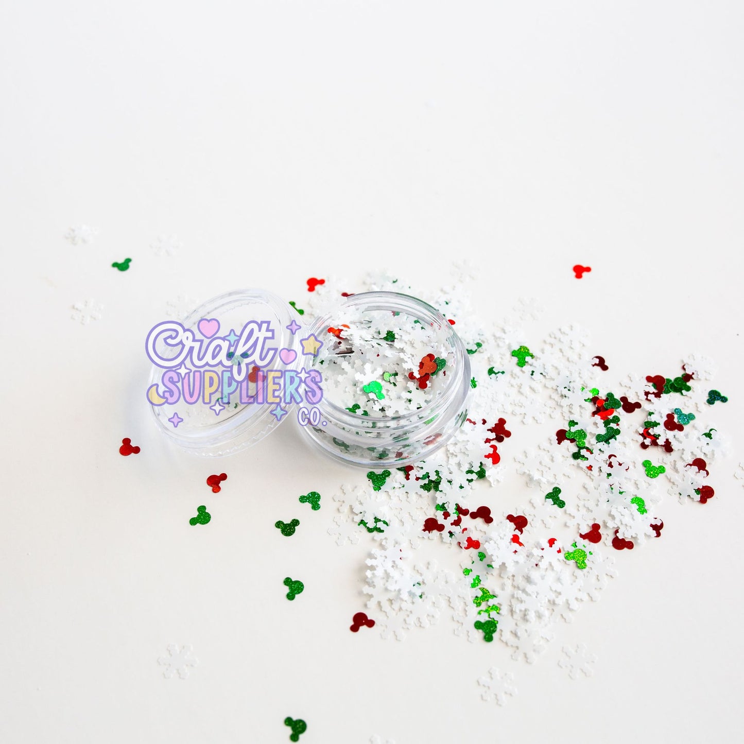 Merry & Bright Chunky Glitter Mix – Christmas Snowflake Red Green Confetti