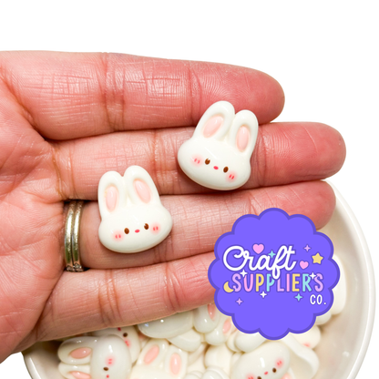 Flat Back Bunny Cabochons Easter Rabbit Charms Spring Craft Embellishments