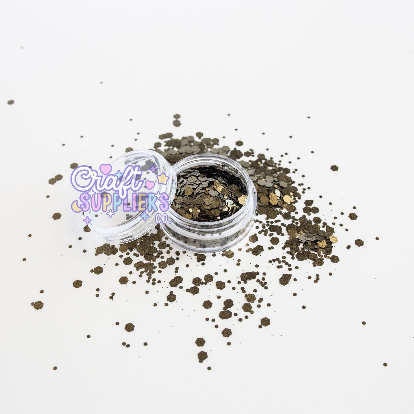 Golden Olive Chunky Glitter Mix – Metallic Olive Green & Gold Confetti