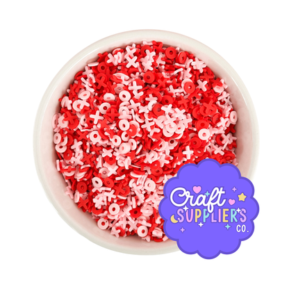 Fake Valentine XOXO Sprinkle Mix Polymer Clay for Slime and DIY