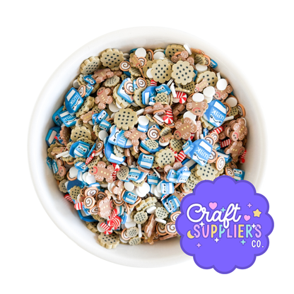 Christmas Cookies & Milk Polymer Clay Mix | Holiday Faux Sprinkles