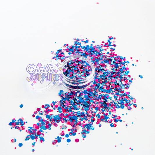 Cotton Candy Pop Chunky Glitter Mix | Pink & Blue Confetti Glitter