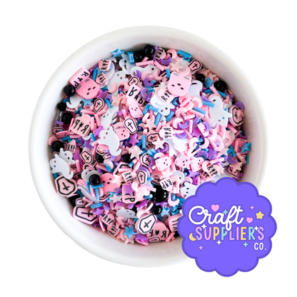 Pastel Halloween Sprinkles Ghost Mix Clay Decoden Slime Toppings
