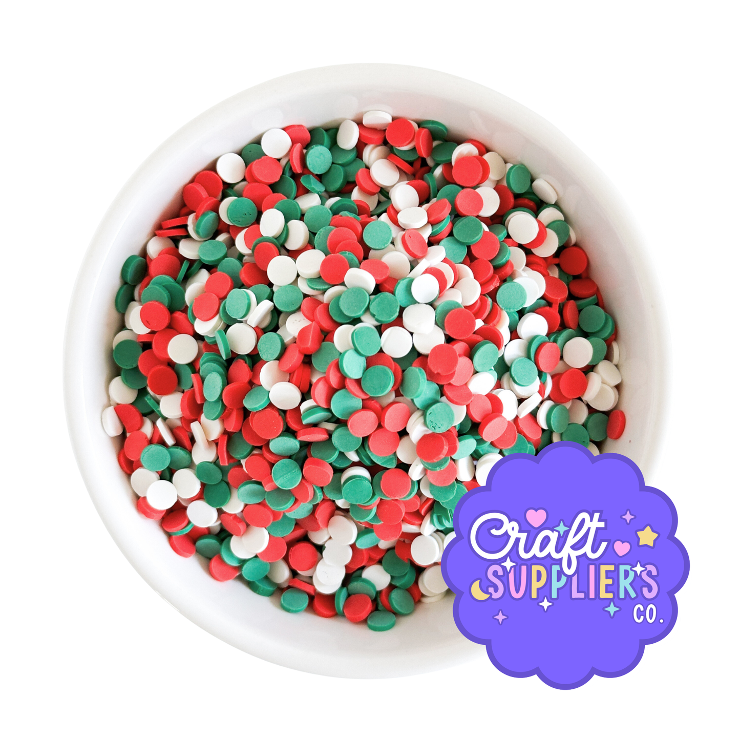 Christmas Polymer Clay Confetti Sprinkles 5mm Red Green White Fake Sprinkles for Slime Decoden Crafts Holiday DIY Supplies