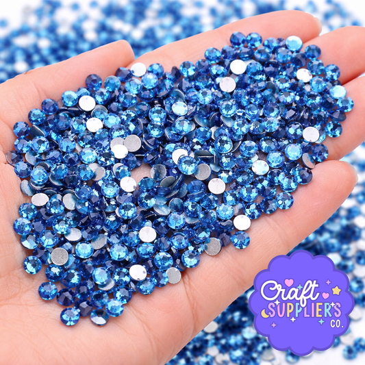 SS16 Ocean Blue Glass Rhinestones Flat Back – 1440pcs Sparkling Gems