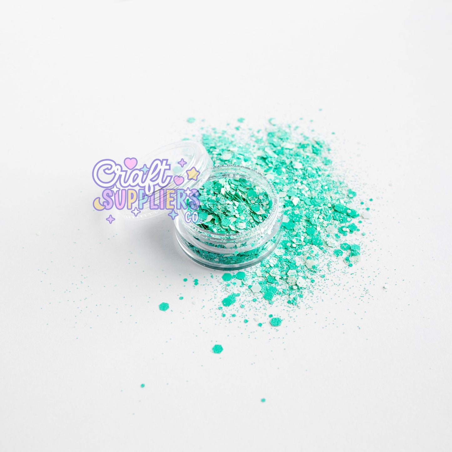 Aqua Frost Chunky Glitter Mix | Aqua & White Glitter