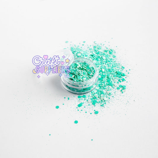 Aqua Frost Chunky Glitter Mix | Aqua & White Glitter