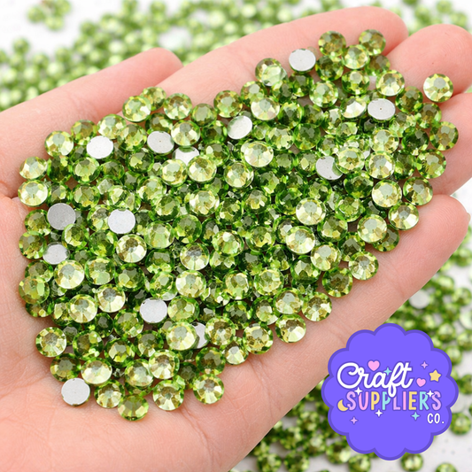 SS16 Green Glass Rhinestones Flat Back – 1440pcs Sparkling Gems