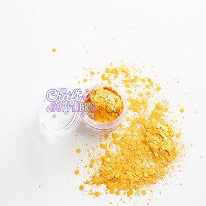Golden Yellow Chunky Glitter Mix for Crafts, Nails & Tumblers
