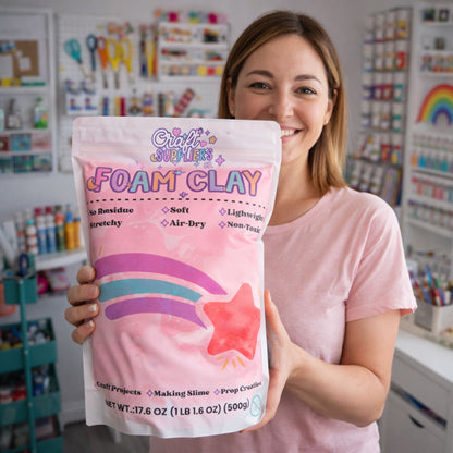 500g Red Foam Air Dry Clay | Soft Lightweight DIY Clay