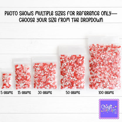 Peppermint Heart Polymer Clay Sprinkle Mix